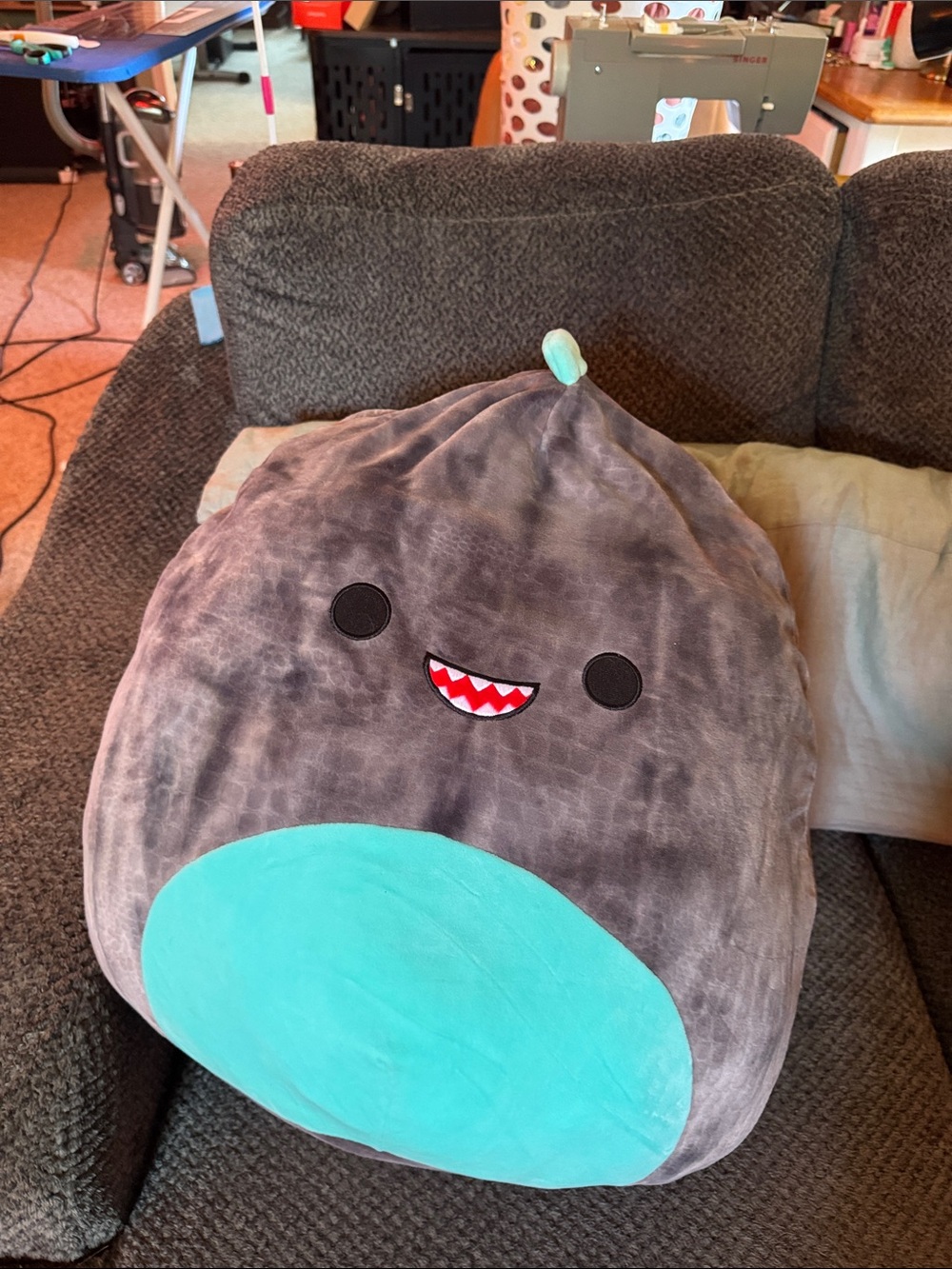 Squishmallows Gray Plush with Mint Tag Accent